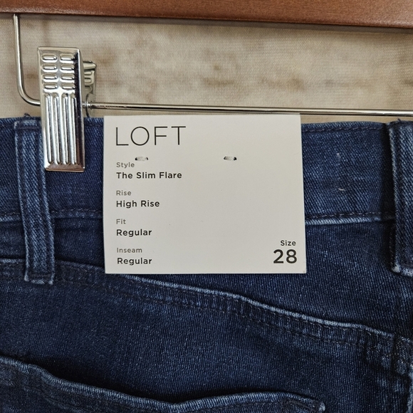 Loft Ann Taylor 28 / 6 The Slim Flare High Rise Jeans Denim Regular New W/ Tags - Picture 7 of 10